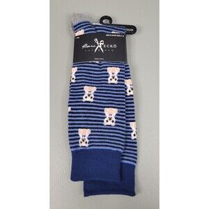 Marc Ecko Dress Socks Men's Shoe Size 6-12 Blue Striped Teddy Bear 1 Pair NWT